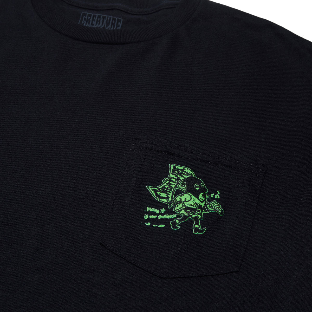 Creature 9 to 5 Pocket T-Shirt - Black image 2