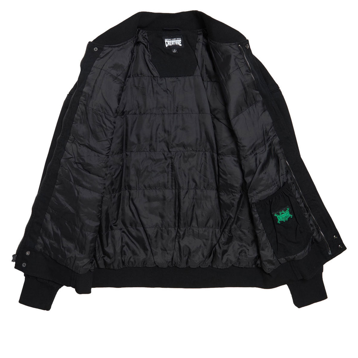 Creature Hesher Flame Bomber Jacket - Black image 3