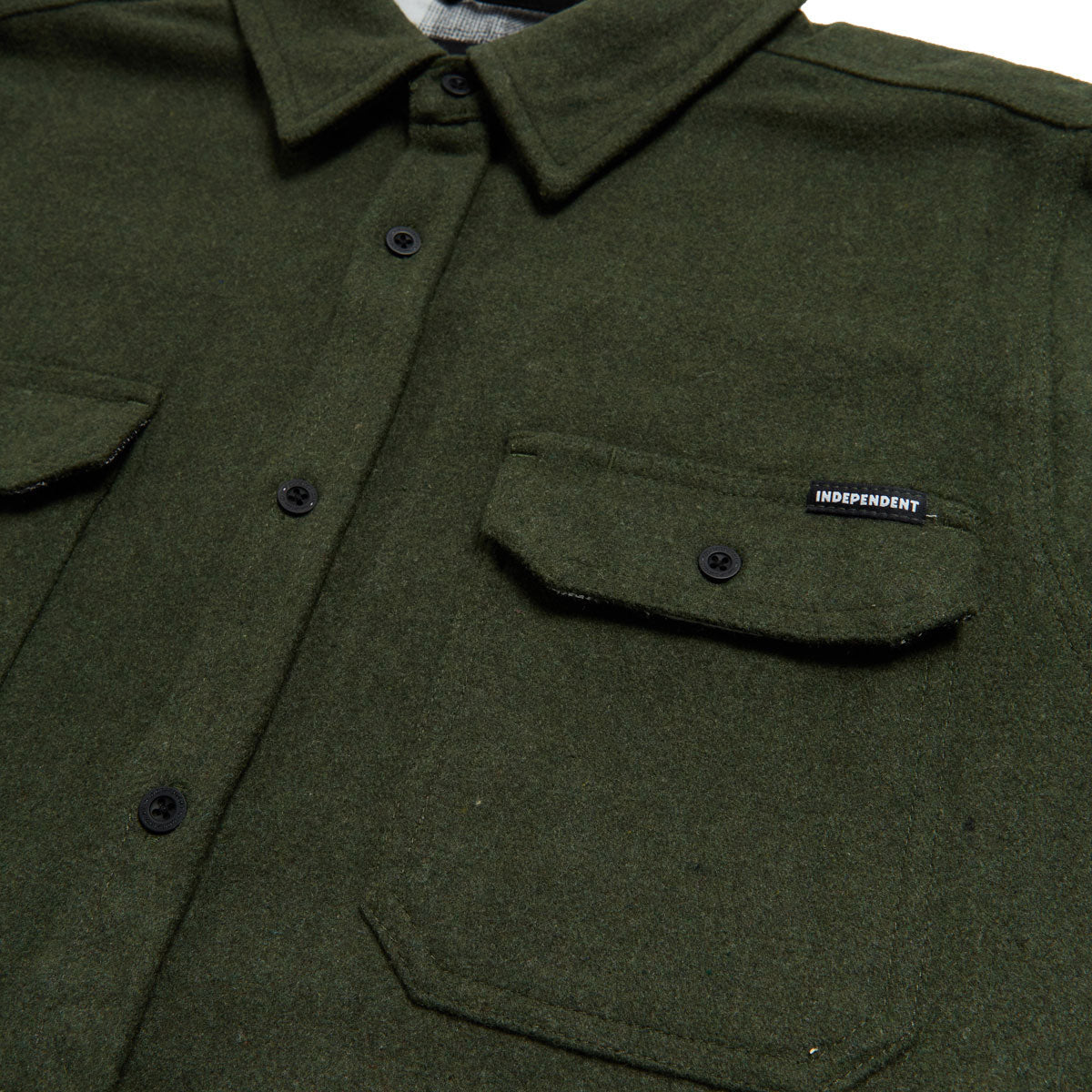 Independent Belmont Long Sleeve Flannel Shirt - Heather Forest image 3