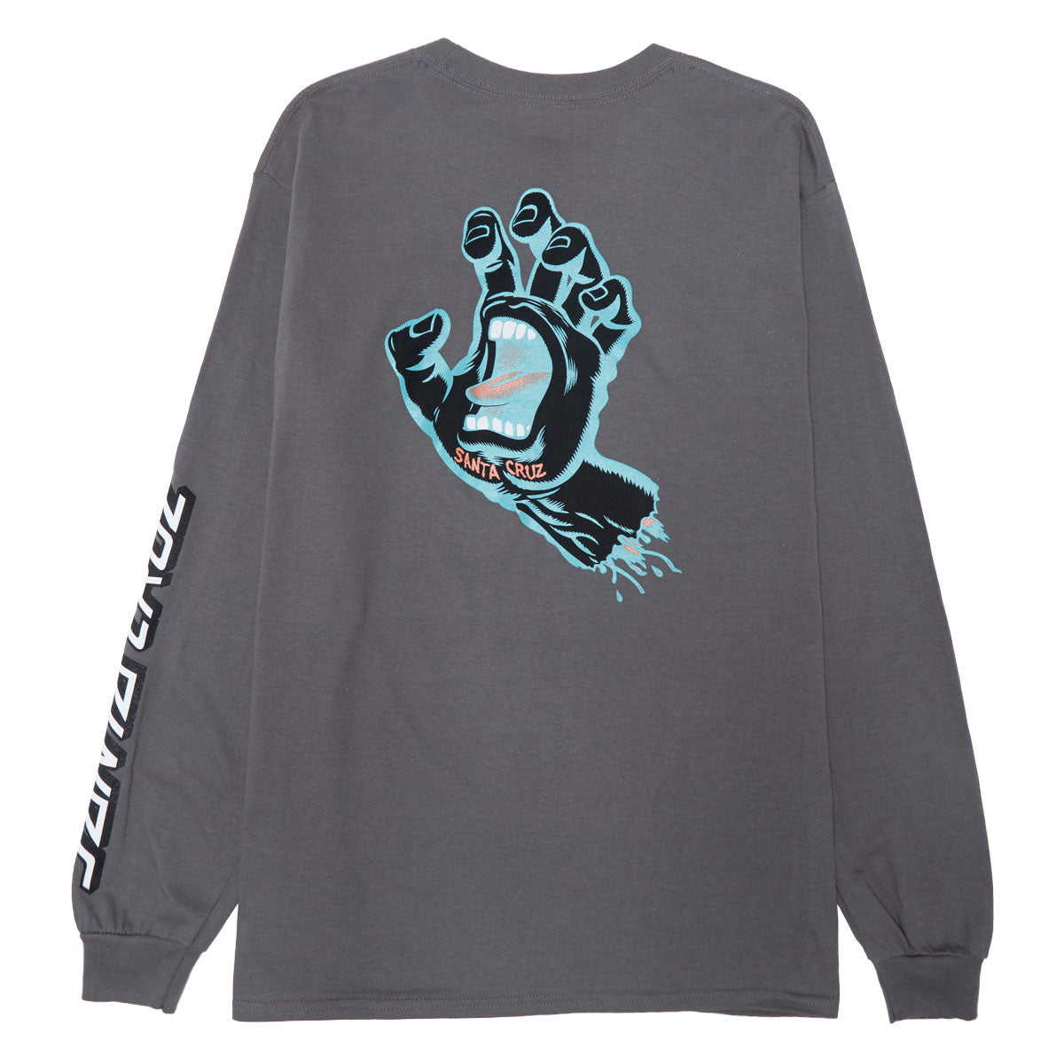 Santa Cruz Screaming Hand Long Sleeve T-Shirt - Charcoal/True Glow image 1