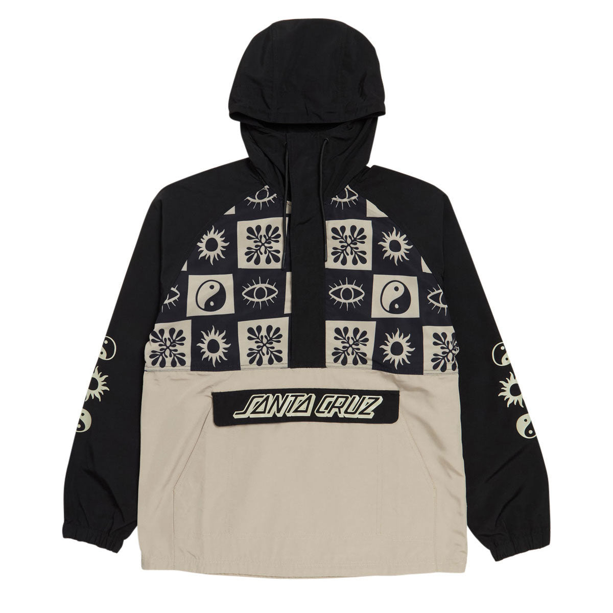 Santa Cruz Strange Check Anorak Jacket - Black/Tan image 1