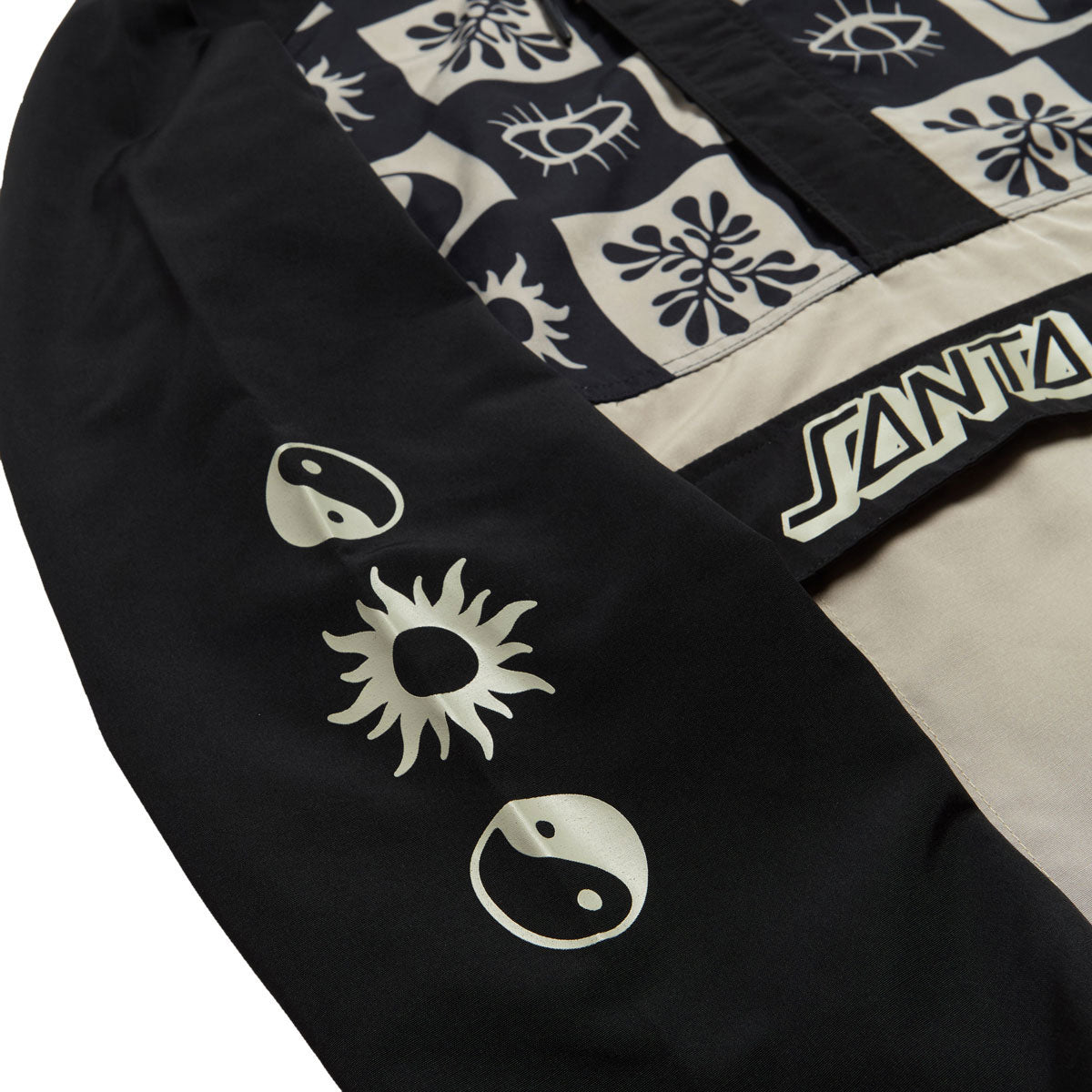 Santa Cruz Strange Check Anorak Jacket - Black/Tan image 4