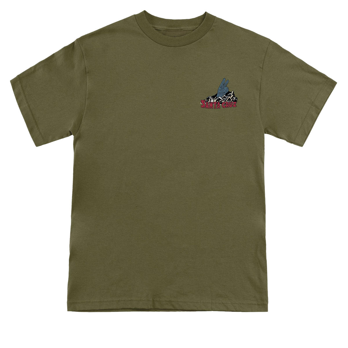Santa Cruz Kendall Grid Hand T-Shirt - Military Green image 2