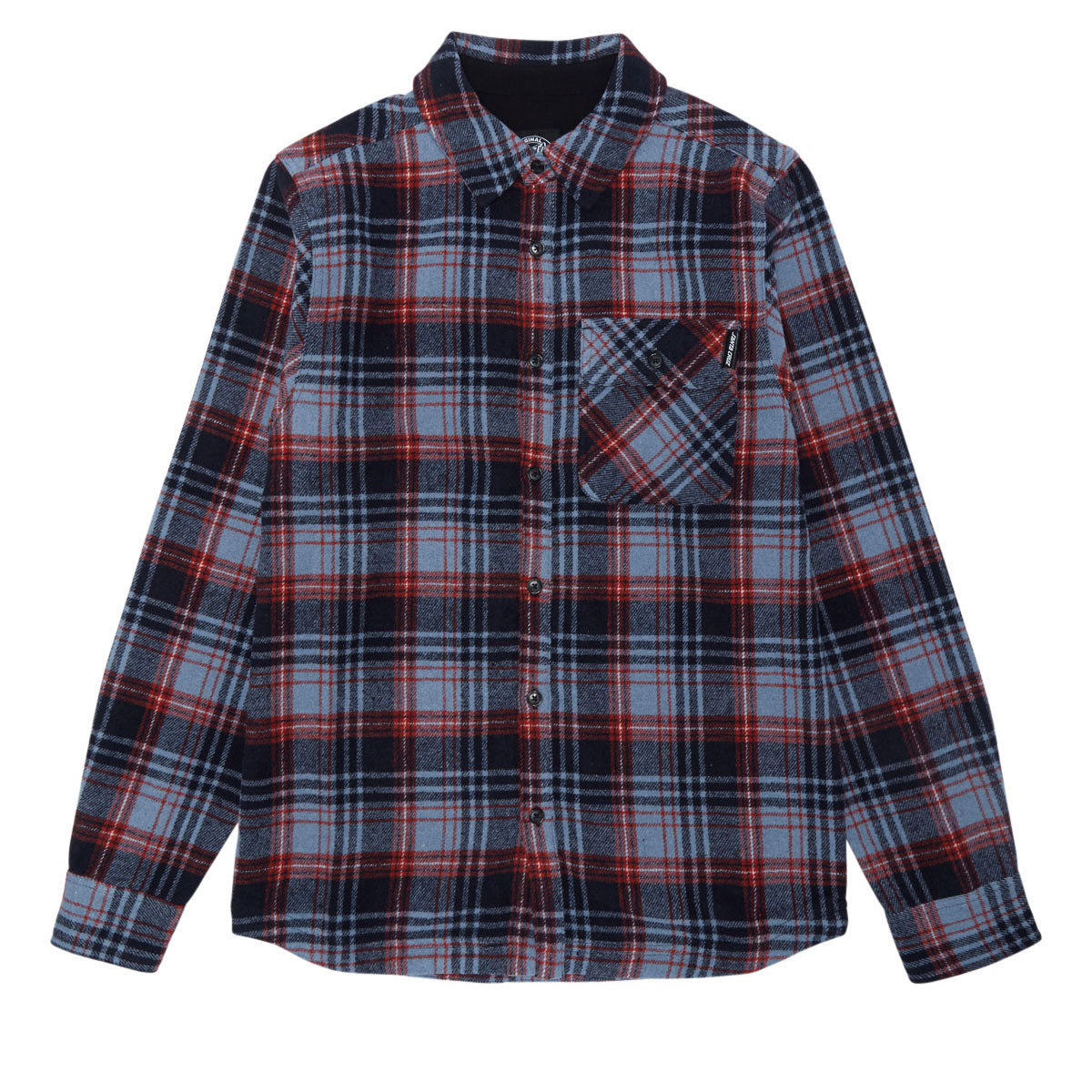 Santa Cruz Classic Long Sleeve Flannel Shirt - Blue Plaid image 1