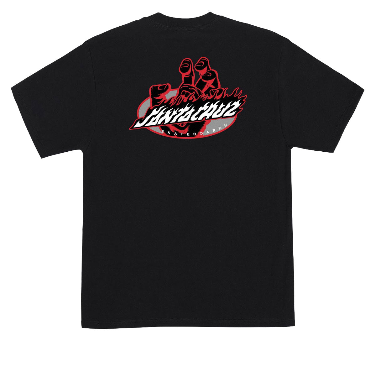 Santa Cruz Screaming Fire Oval T-Shirt - Black image 1