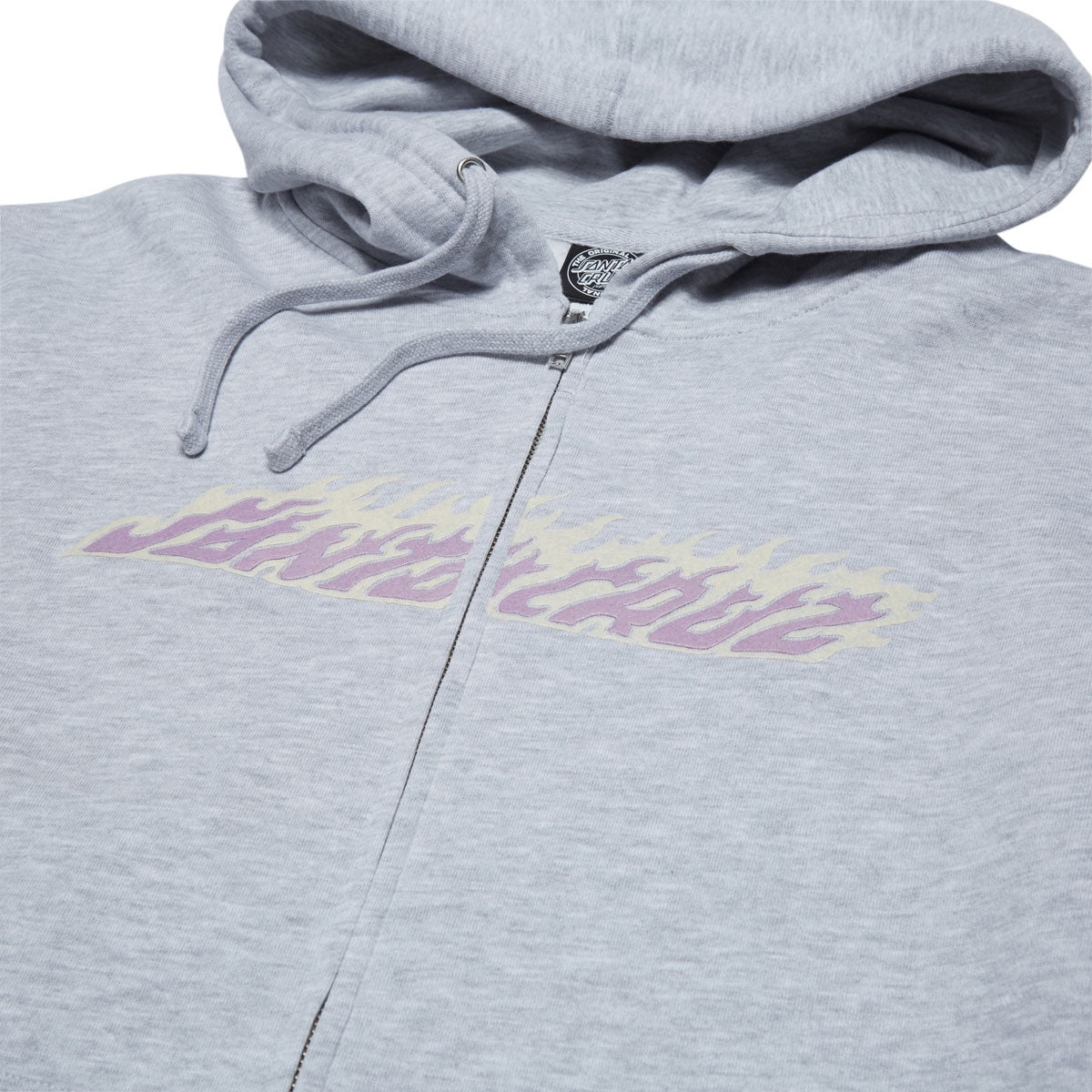 Santa Cruz Womens Flame Strip Center Zip Hoodie - Grey Heather image 2