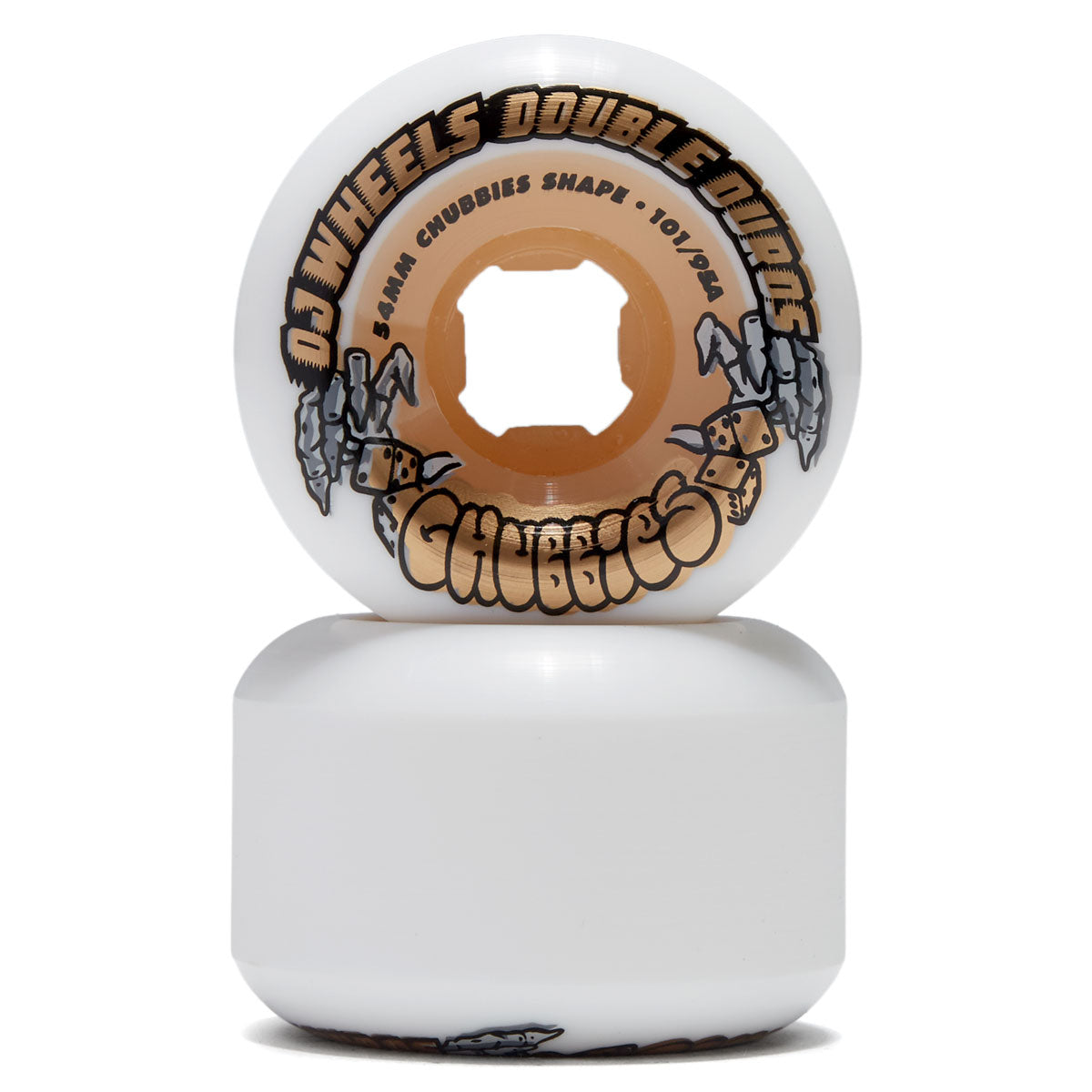 OJ Double Duro Chubbies 101a/95a Skateboard Wheels - Gum - 54mm image 2