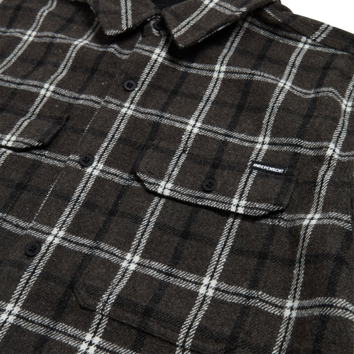 Independent Belmont Long Sleeve Flannel Shirt - Black/White image 3