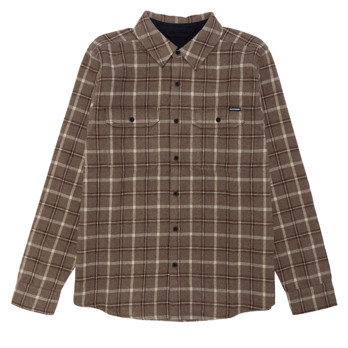 Independent Belmont Long Sleeve Flannel Shirt - Brown/Tan image 1