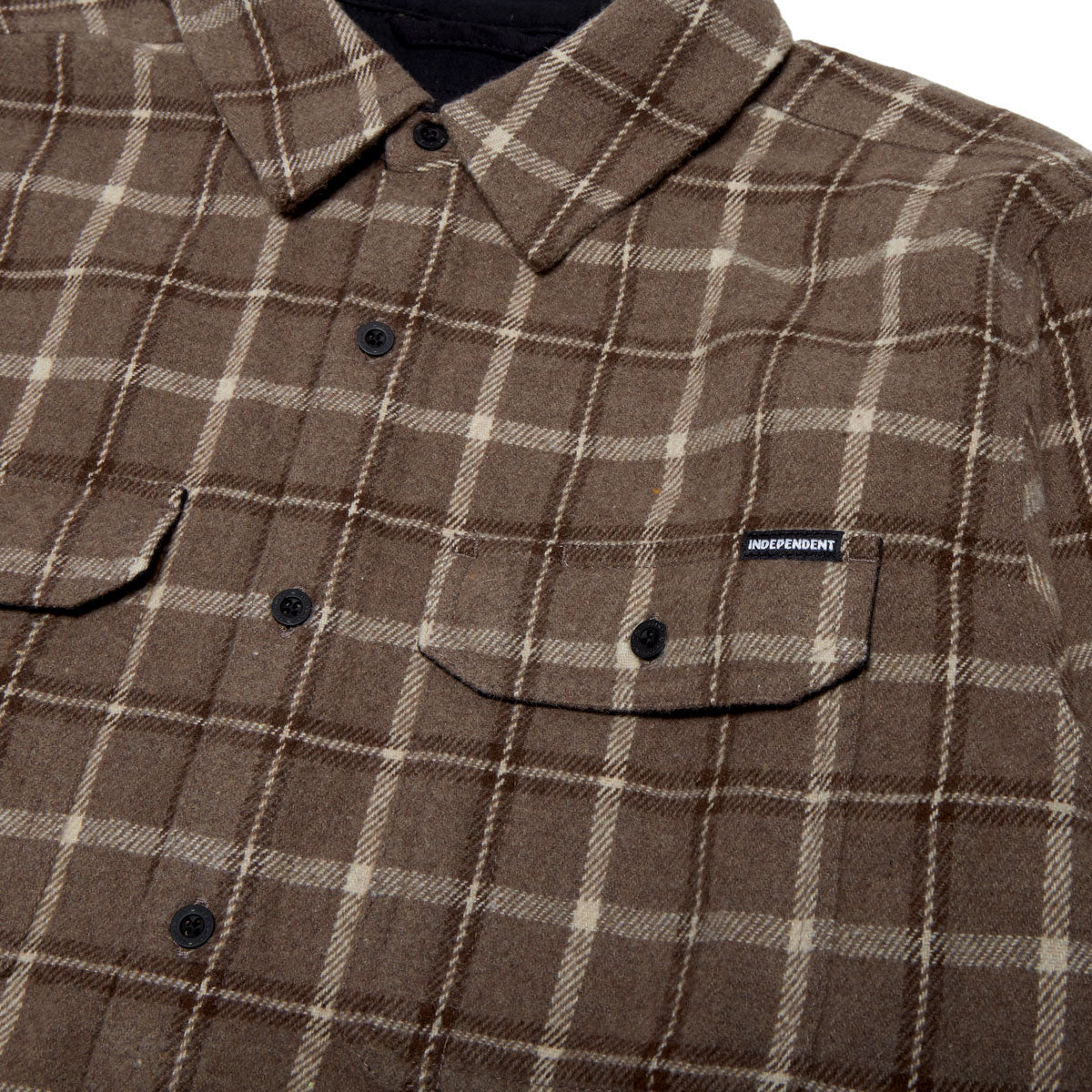 Independent Belmont Long Sleeve Flannel Shirt - Brown/Tan image 3