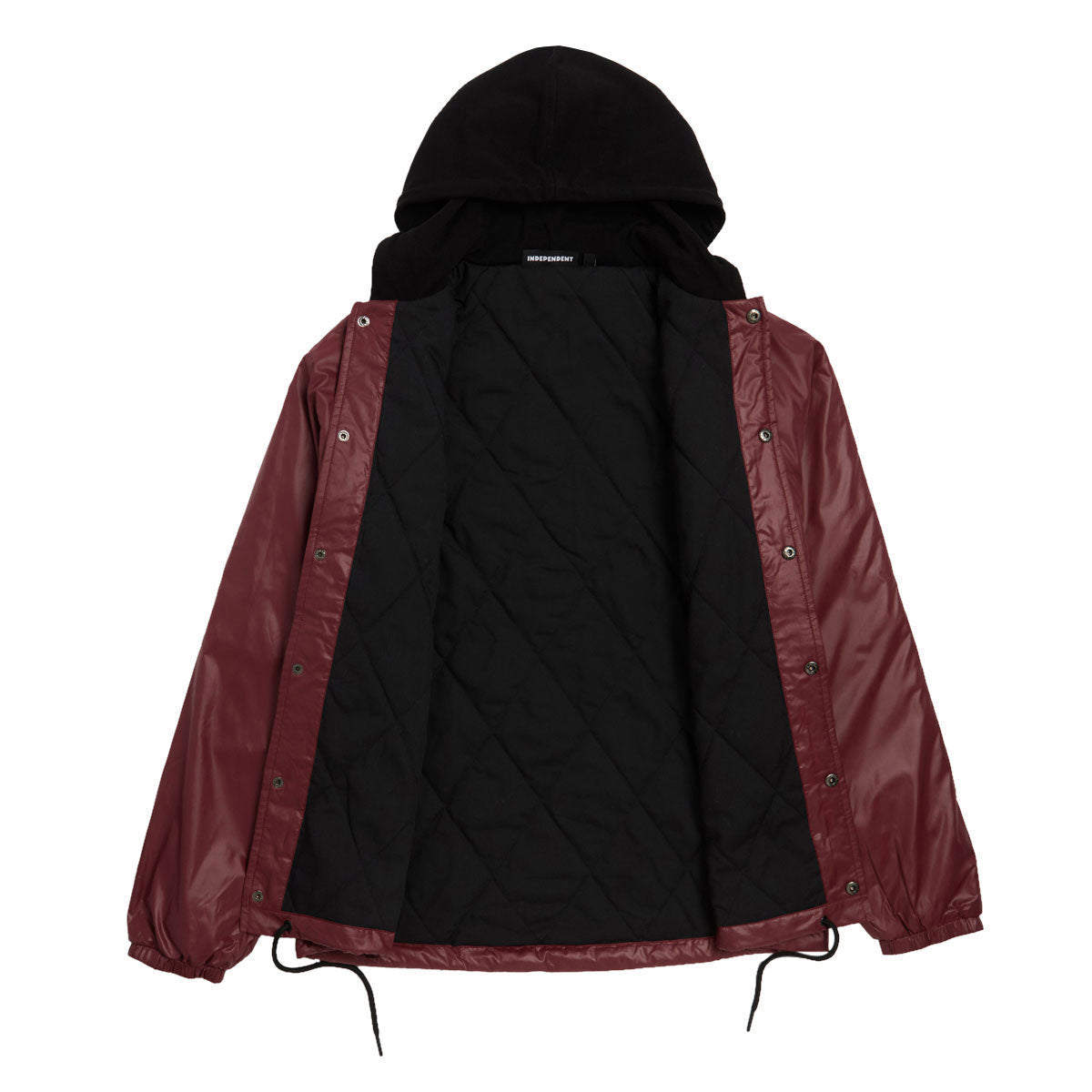 Independent Dressen Skull Rose Hooded Windbreaker Jacket - Burgundy image 3