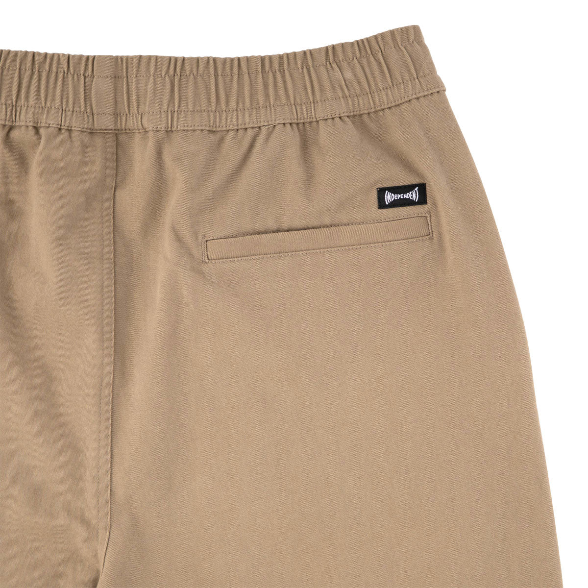 Independent Span Elastic Waist Shorts - Khaki image 4
