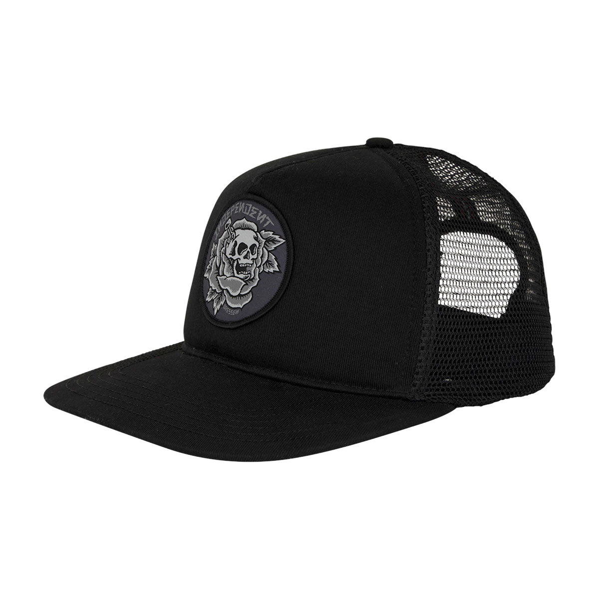Independent Dressen Skull Rose Snapback Hat - Black image 1