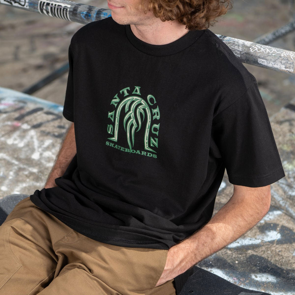 Santa Cruz Dressen Tribal Arch T-Shirt - Black image 2