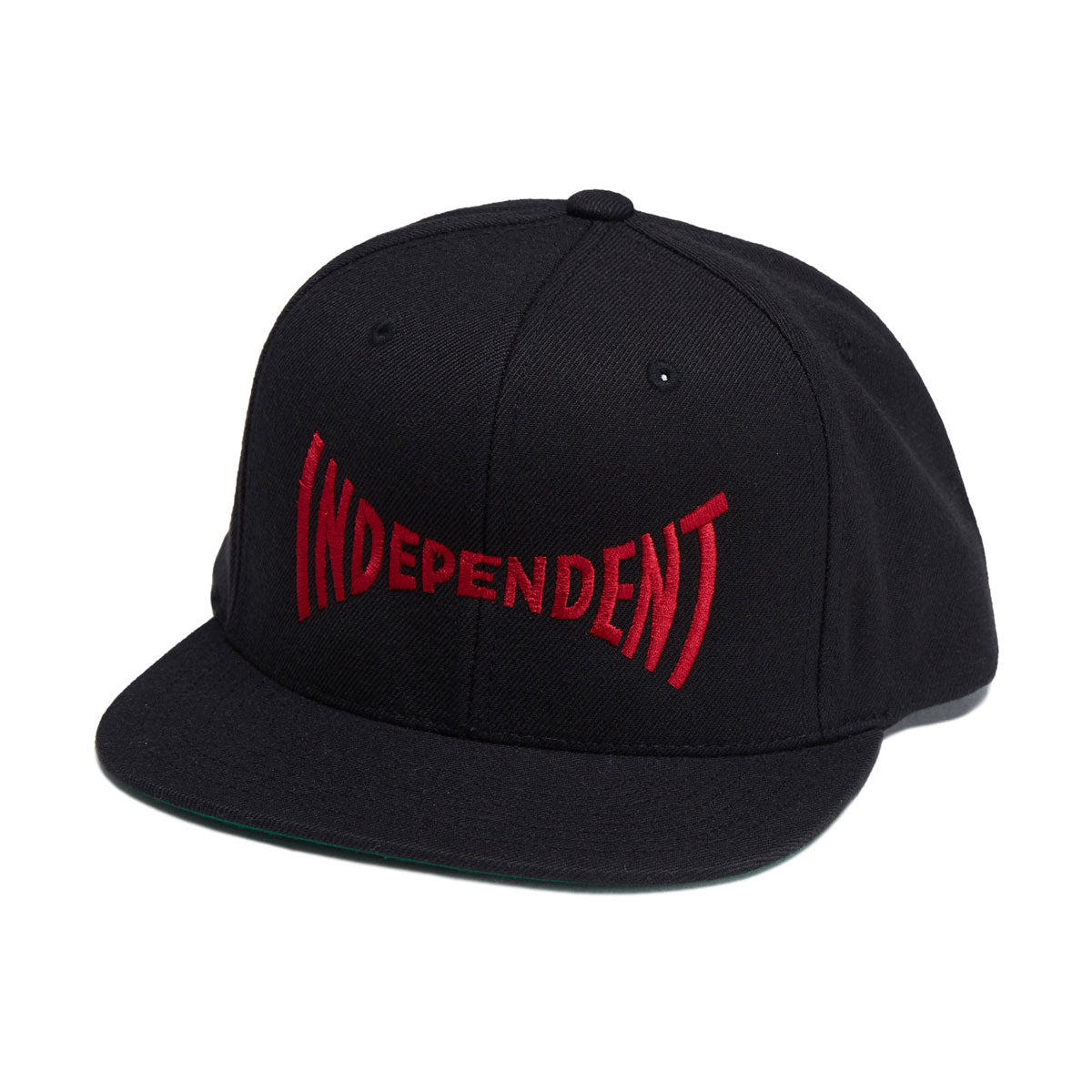 Independent Span Embroidered Snapback Hat - Black/Dark Red image 1
