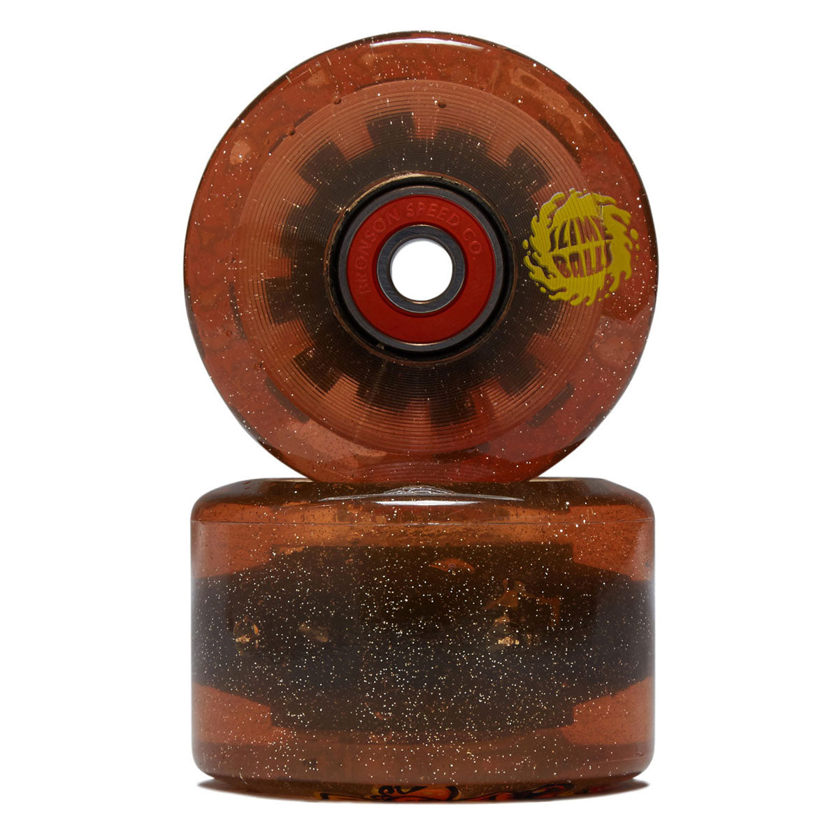 Slime Balls Frog Trips Light Ups OG Slime 78a Skateboard Wheels - Red Glitter - 60mm image 2