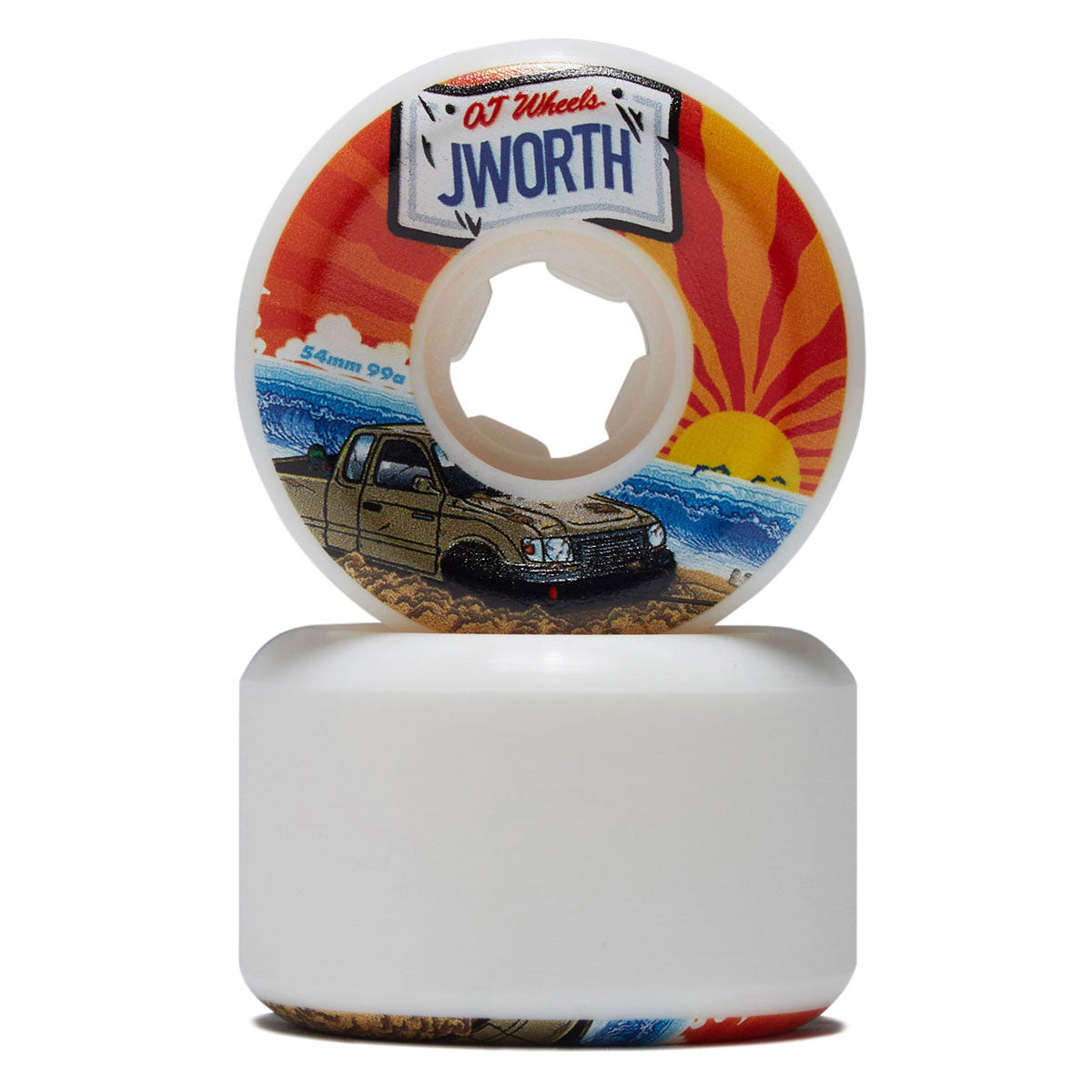 OJ John Worthington Elite Hardline 99a Skateboard Wheels - White 2025 - 54mm image 2