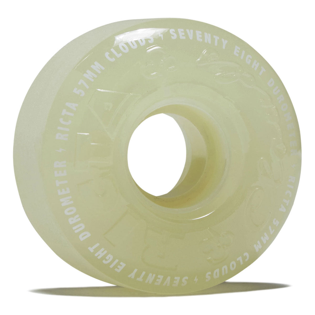 Ricta Clouds 78a Skateboard Wheels - Glow In The Dark Aqua - 57mm image 1