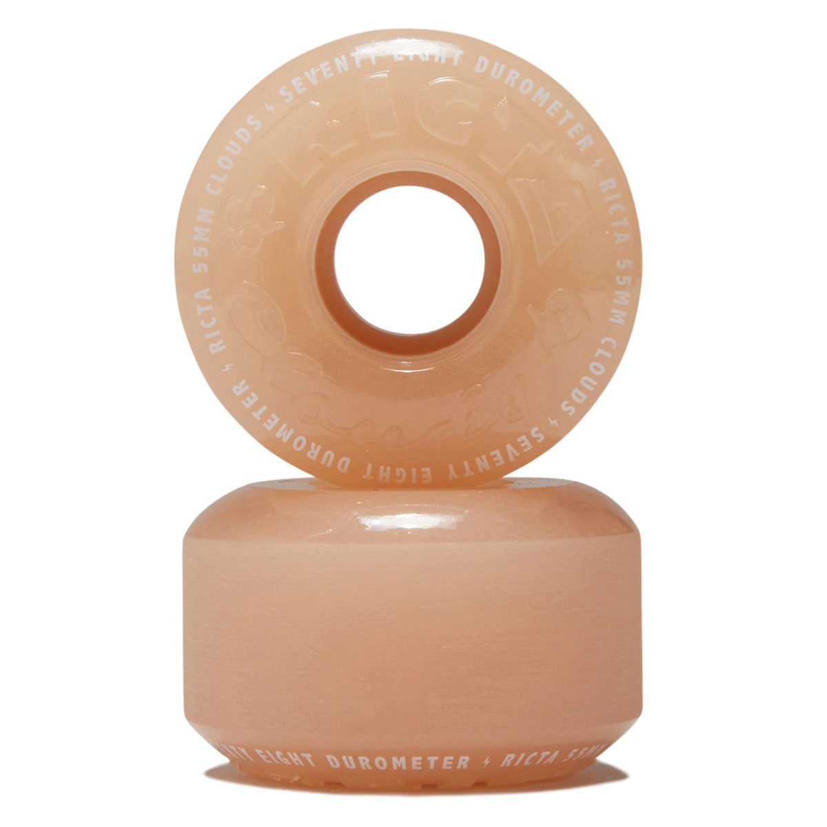 Ricta Clouds 78a Skateboard Wheels - Glow In The Dark Red - 55mm image 2
