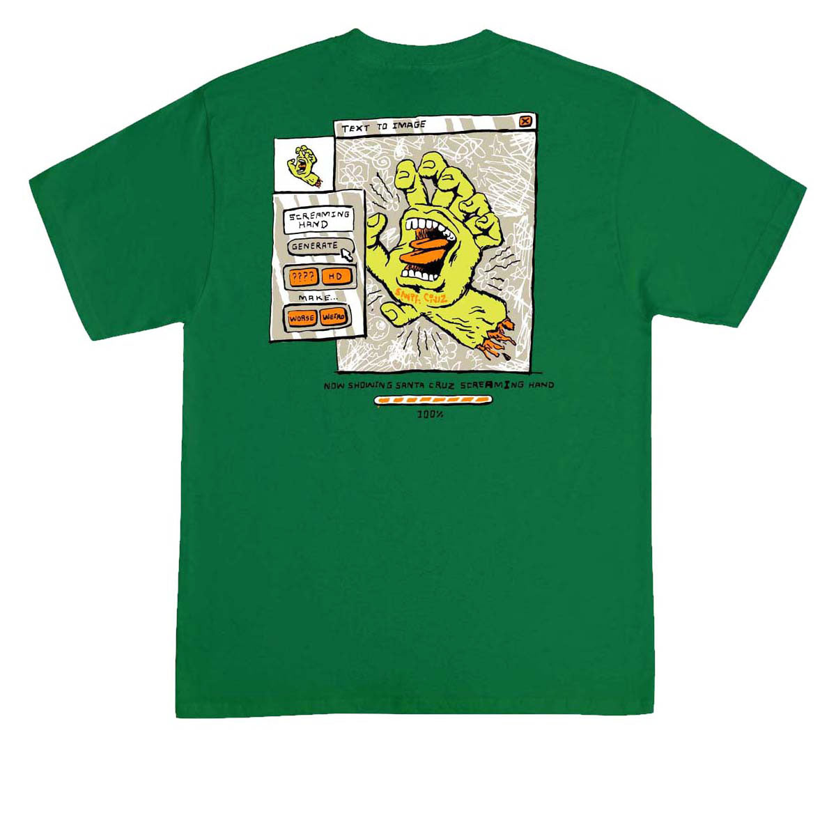 Santa Cruz Artificial Hand T-Shirt - Irish Green image 1
