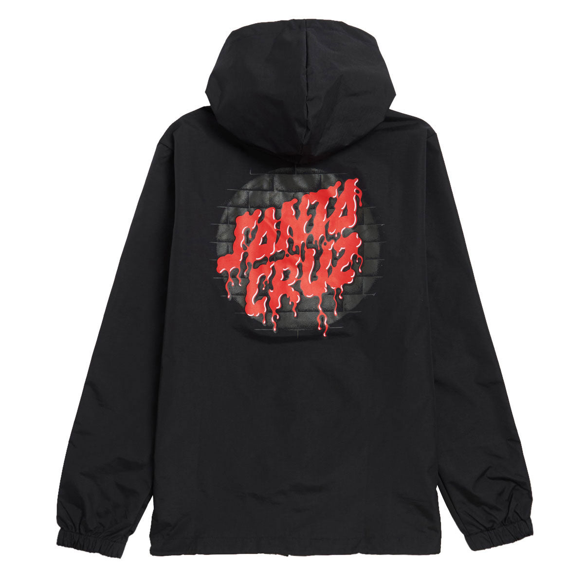 Santa Cruz Delfino Spotlight Dot Hooded Windbreaker Jacket - Black image 2
