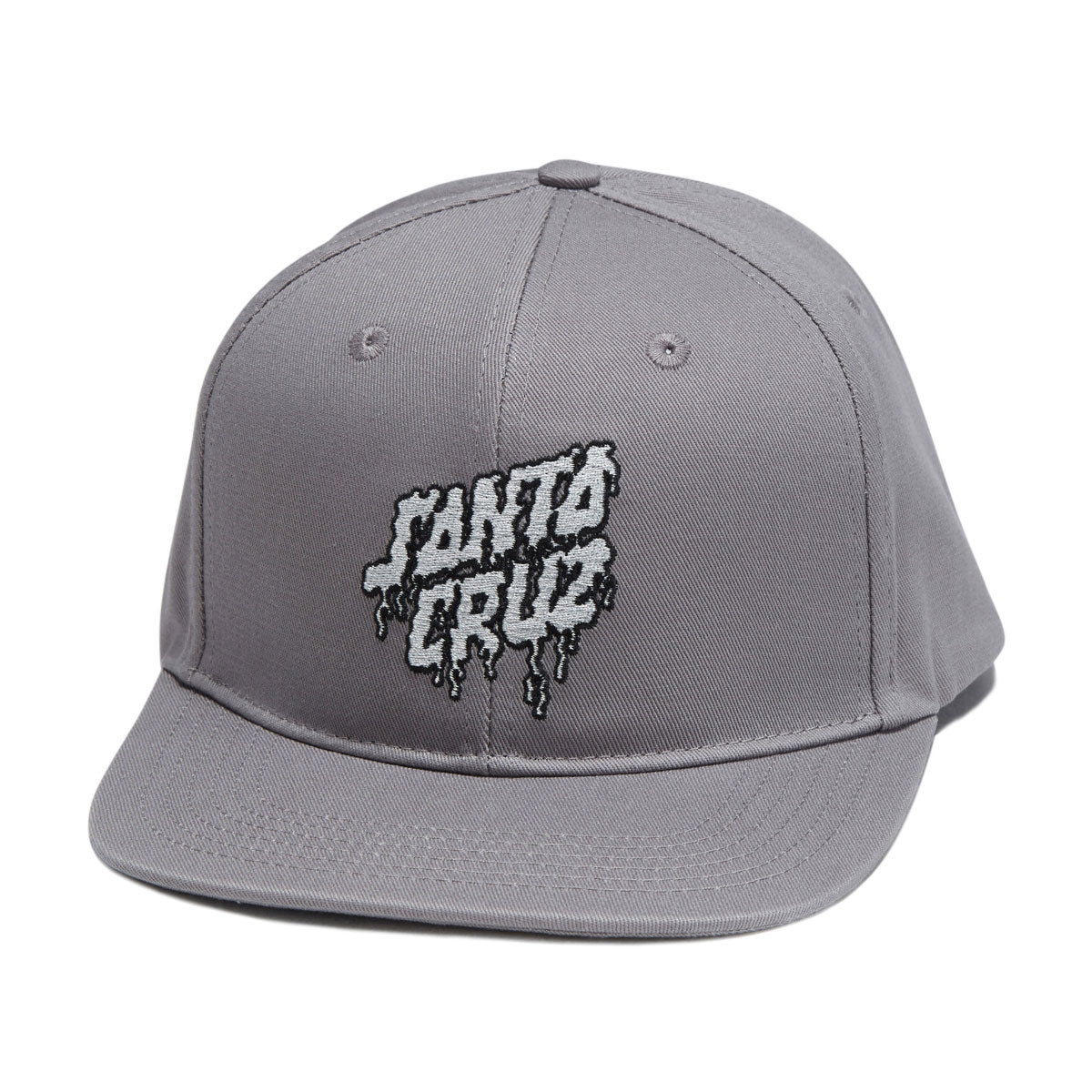 Santa Cruz Plasma Stacked Strip Snapback Hat - Heather Grey/Silver image 1
