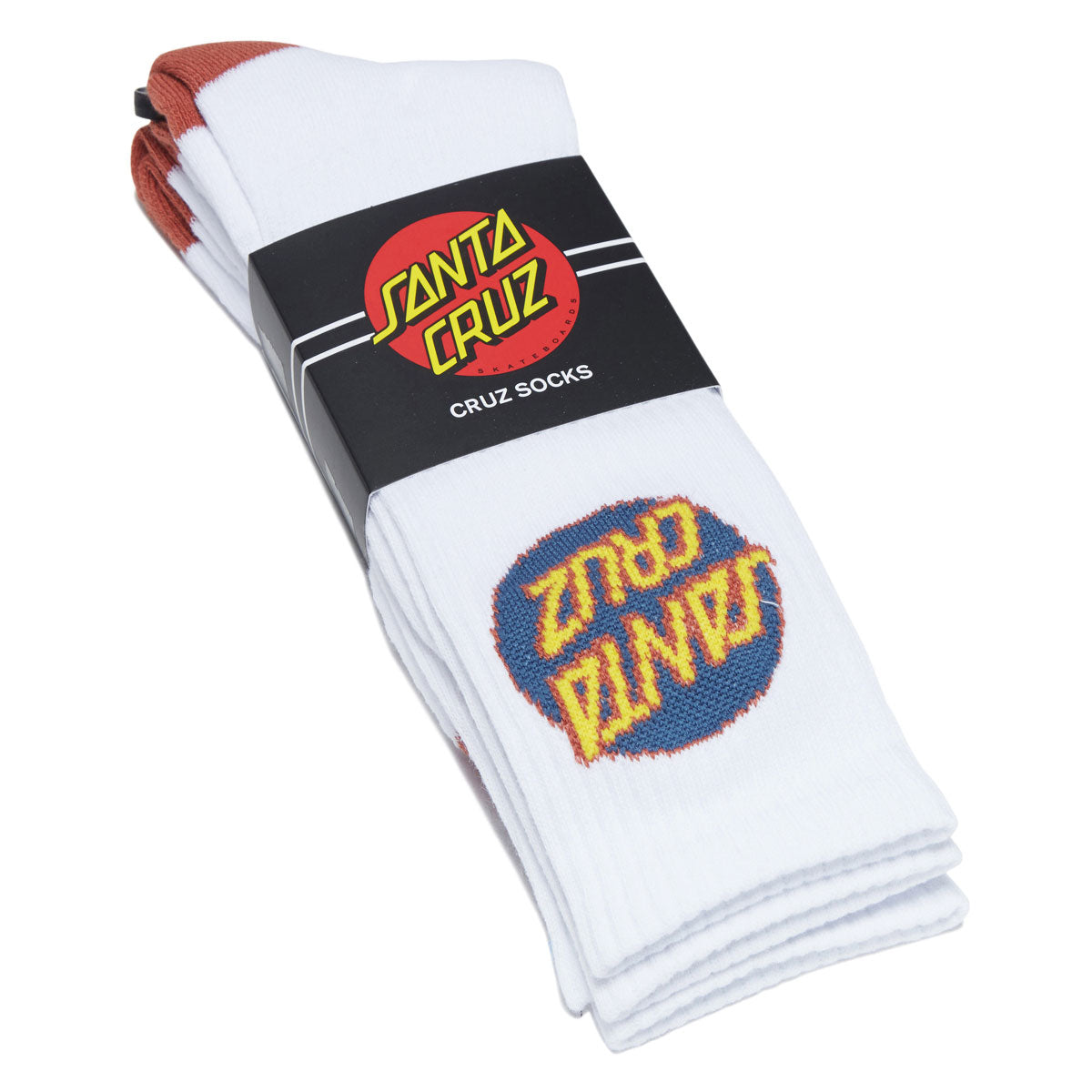 Santa Cruz Cruz Crew 2 Pair Of Socks - White/Blue image 2
