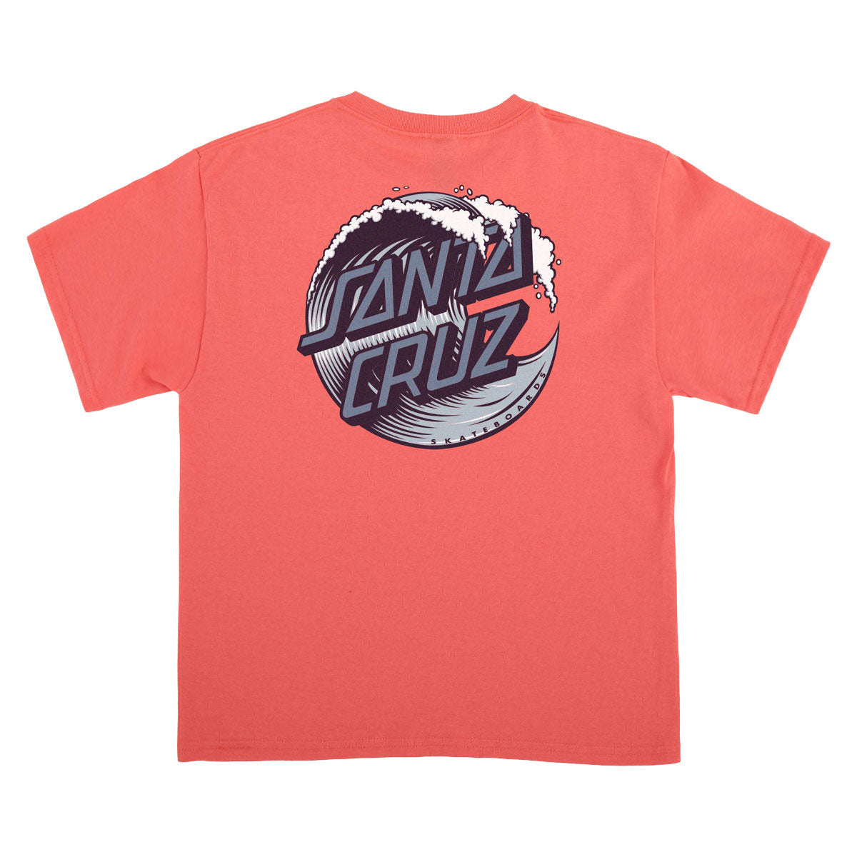 Santa Cruz Youth Wave Dot T-Shirt - Coral Silk/Blues image 2