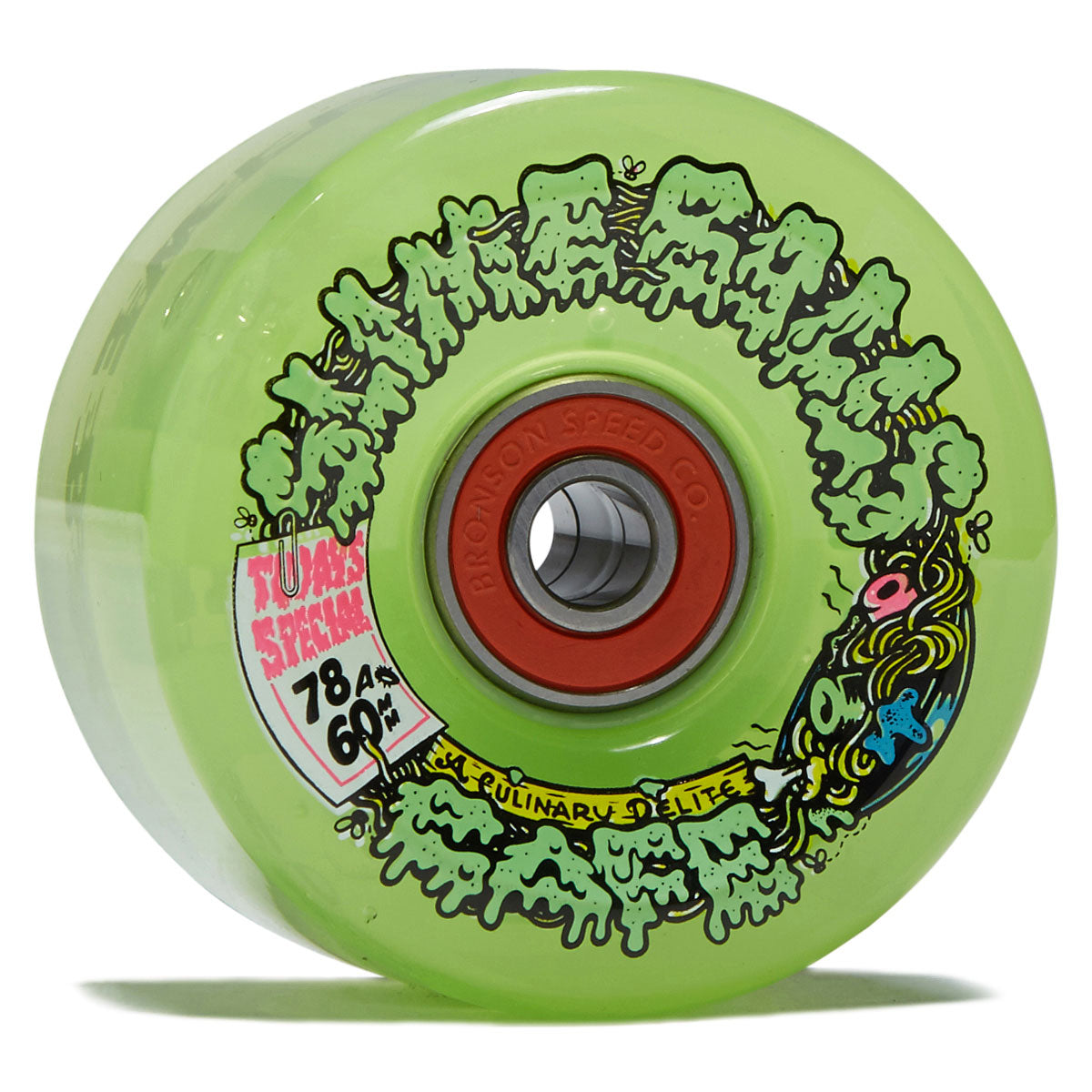 Slime Balls SB Cafe Light Ups OG Slime 78a Skateboard Wheels - Green - 60mm image 1