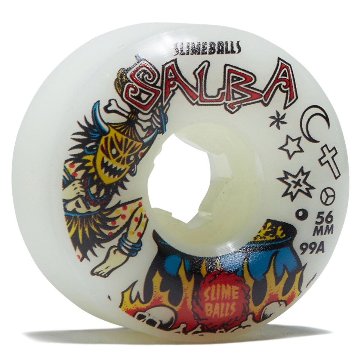 Slime Balls Salba Witch Doctor Reissue Chubbies 99a Skateboard Wheels - White - 56mm image 1