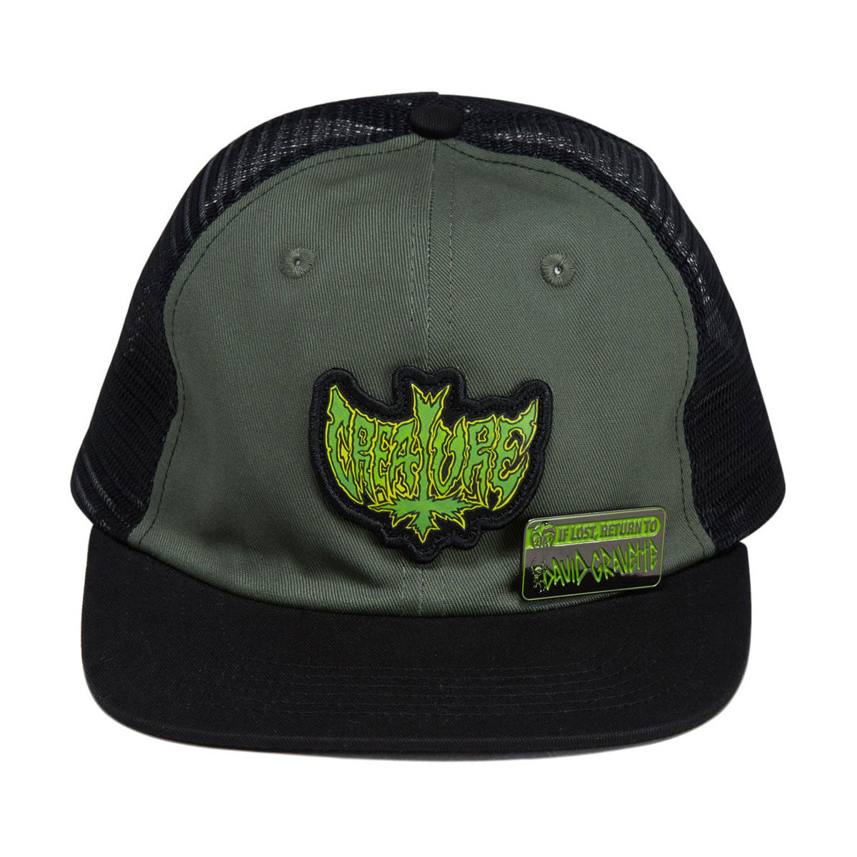 Creature Gravette Hippie Skull 20th Snapback Hat - Green/Black image 3