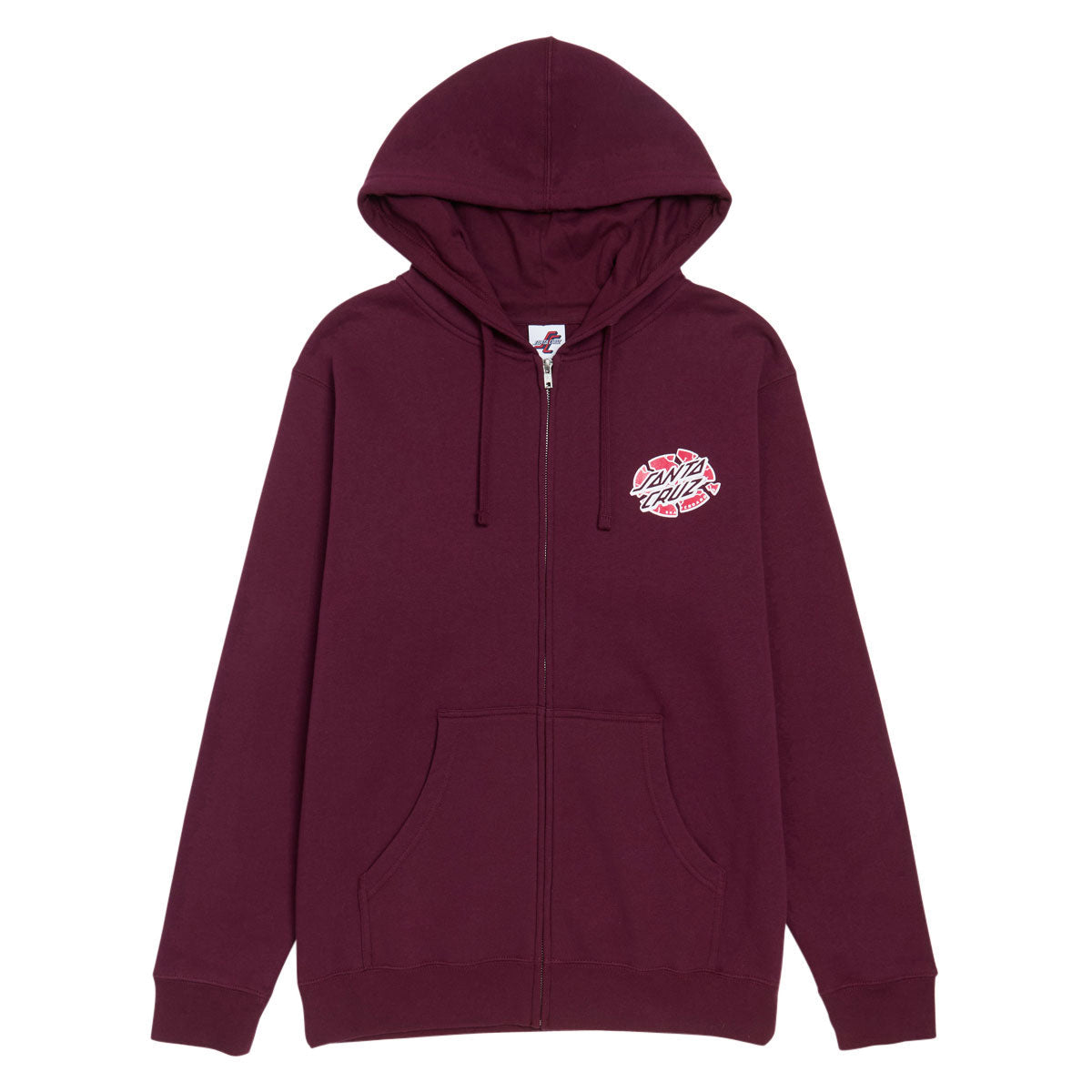 Santa Cruz Grabke Exploding Dot Zip Hoodie - Maroon image 1