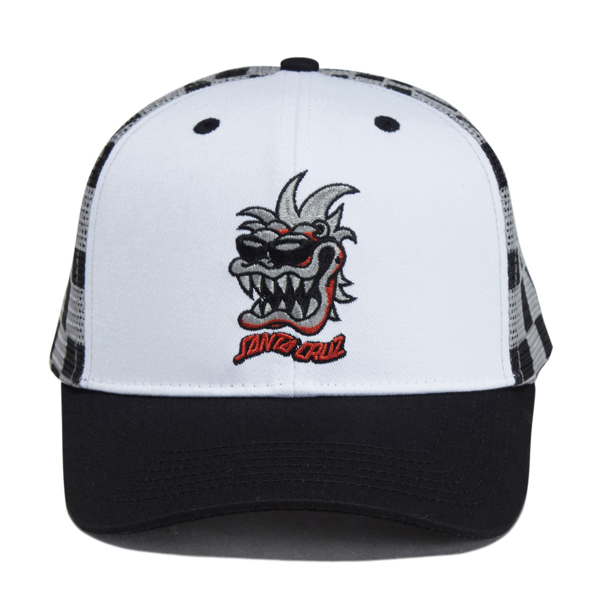 Santa Cruz SC Gremlin Mesh Trucker Hat - White/Checker image 3