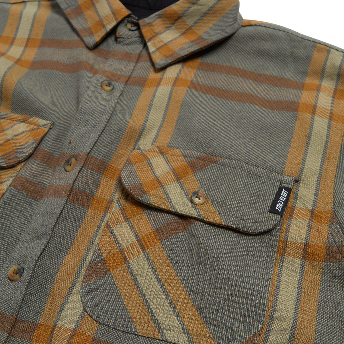 Santa Cruz Classic Long Sleeve Flannel Shirt - Natural Plaid image 2