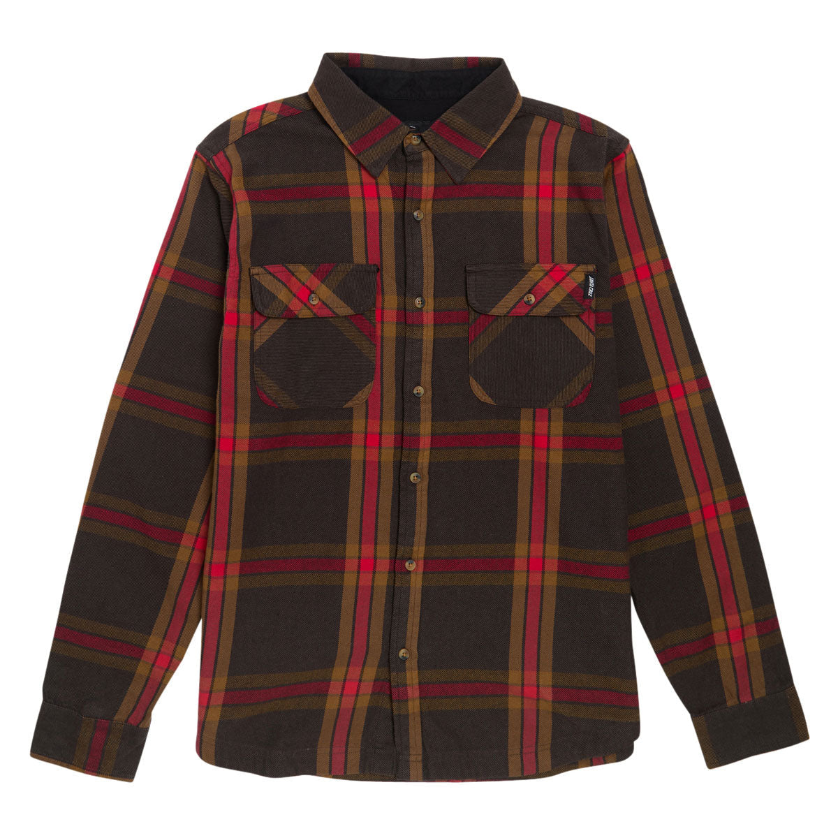 Santa Cruz Classic Long Sleeve Flannel Shirt - Brown/Red Plaid image 1
