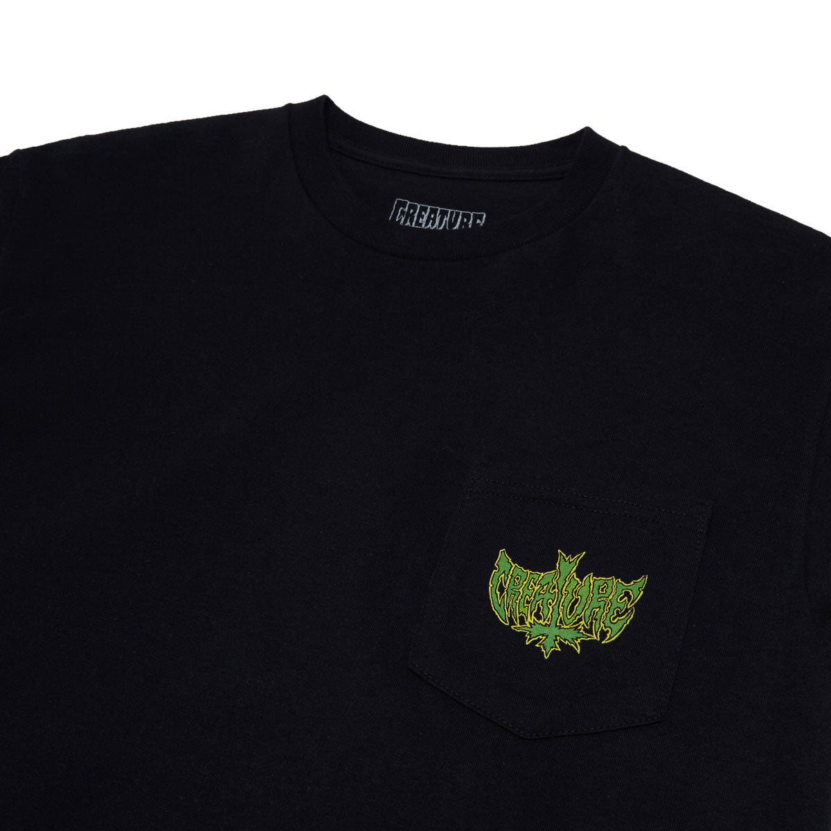 Creature Gravette Hippie Skull 20th Pocket T-Shirt - Black image 3