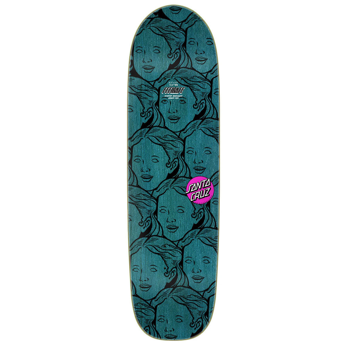 Santa Cruz Possessed Head FeelBase Skateboard Deck - 8.50