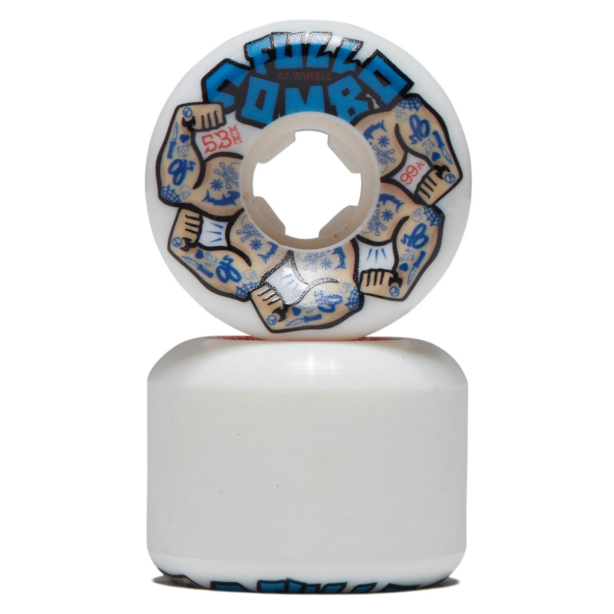 OJ Team Elite Full Combo 99a Skateboard Wheels - White - 53mm image 1
