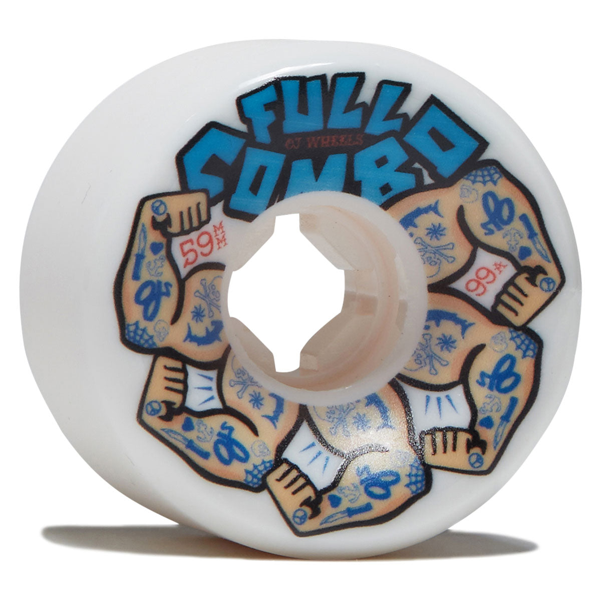 OJ Team Elite Full Combo 99a Skateboard Wheels - White - 59mm image 1