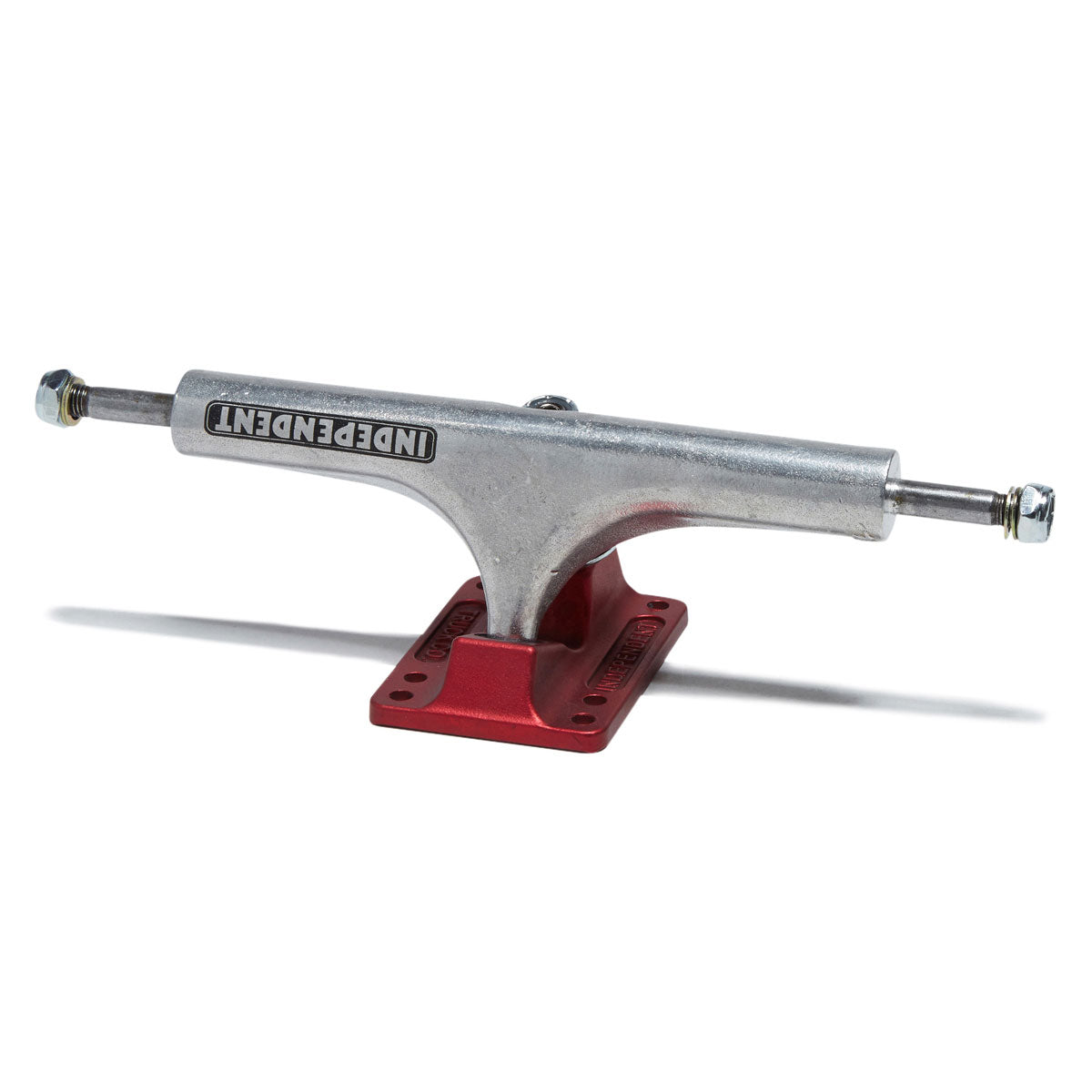 Independent Stage 4 Hollow Bar Logo Skateboard Trucks - Silver/Ano Red - 166mm image 1