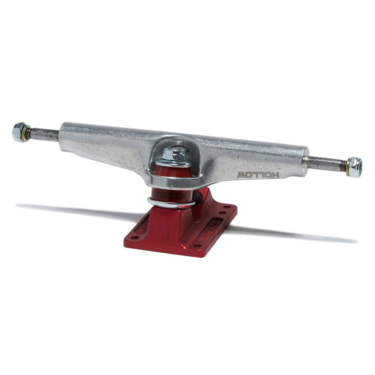 Independent Stage 4 Hollow Bar Logo Skateboard Trucks - Silver/Ano Red - 166mm image 2
