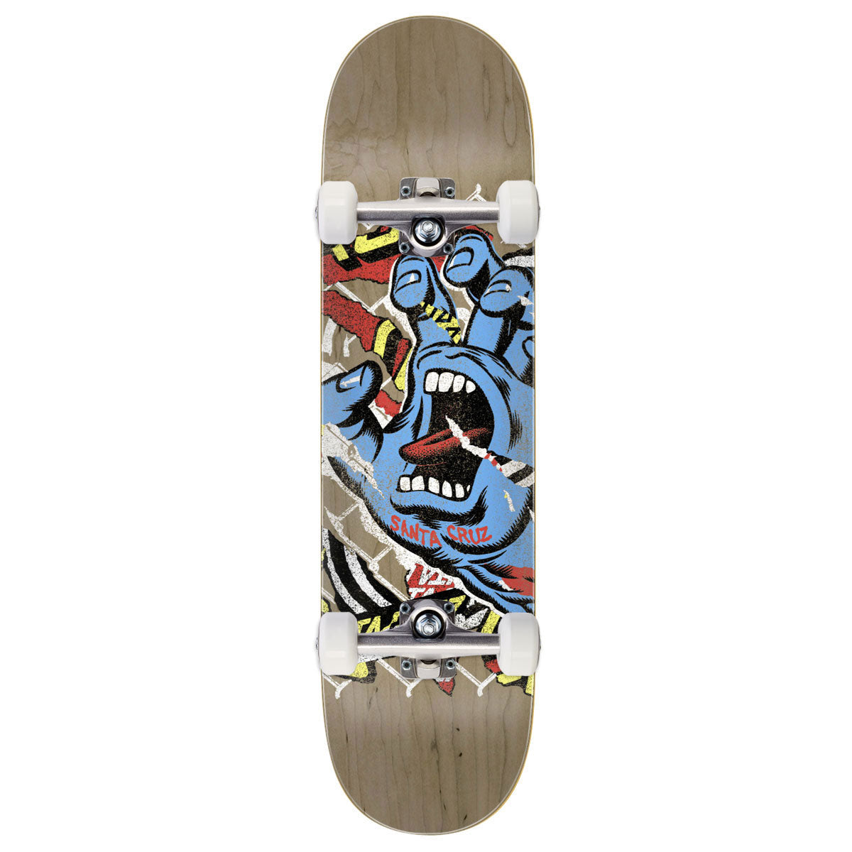 Santa Cruz Damaged Hand 7 Ply Birch Skateboard Complete - 8.25