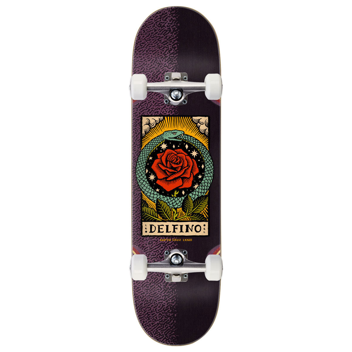 Santa Cruz Delfino Ouroboros Pro Skateboard Complete - 8.25