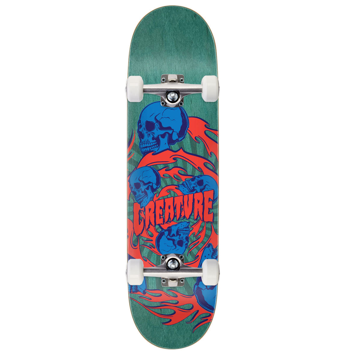 Creature Spiral Skull 7 Ply Birch Skateboard Complete - 8.53