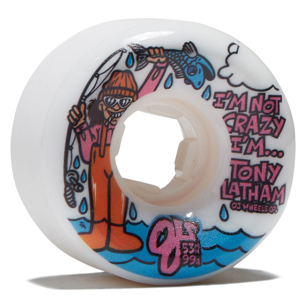 OJ Tony Latham Elite Full Combo 99a Skateboard Wheels - White - 53mm image 1