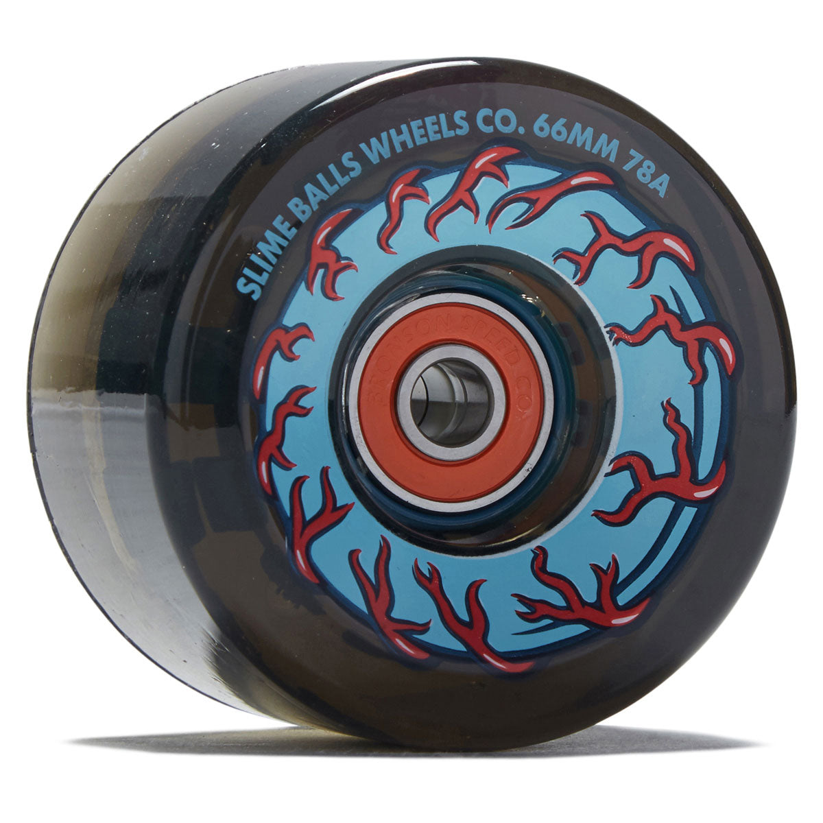Slime Balls Prayer Candle Light Ups OG Slime 78a Skateboard Wheels - Transparent Black - 66mm image 1
