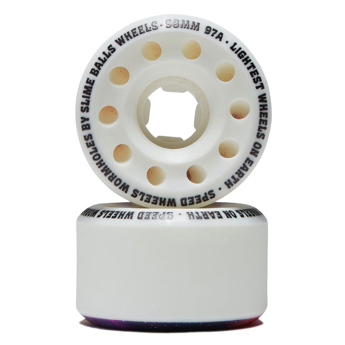 Slime Balls Worm Holes 97a Skateboard Wheels - White - 58mm image 2