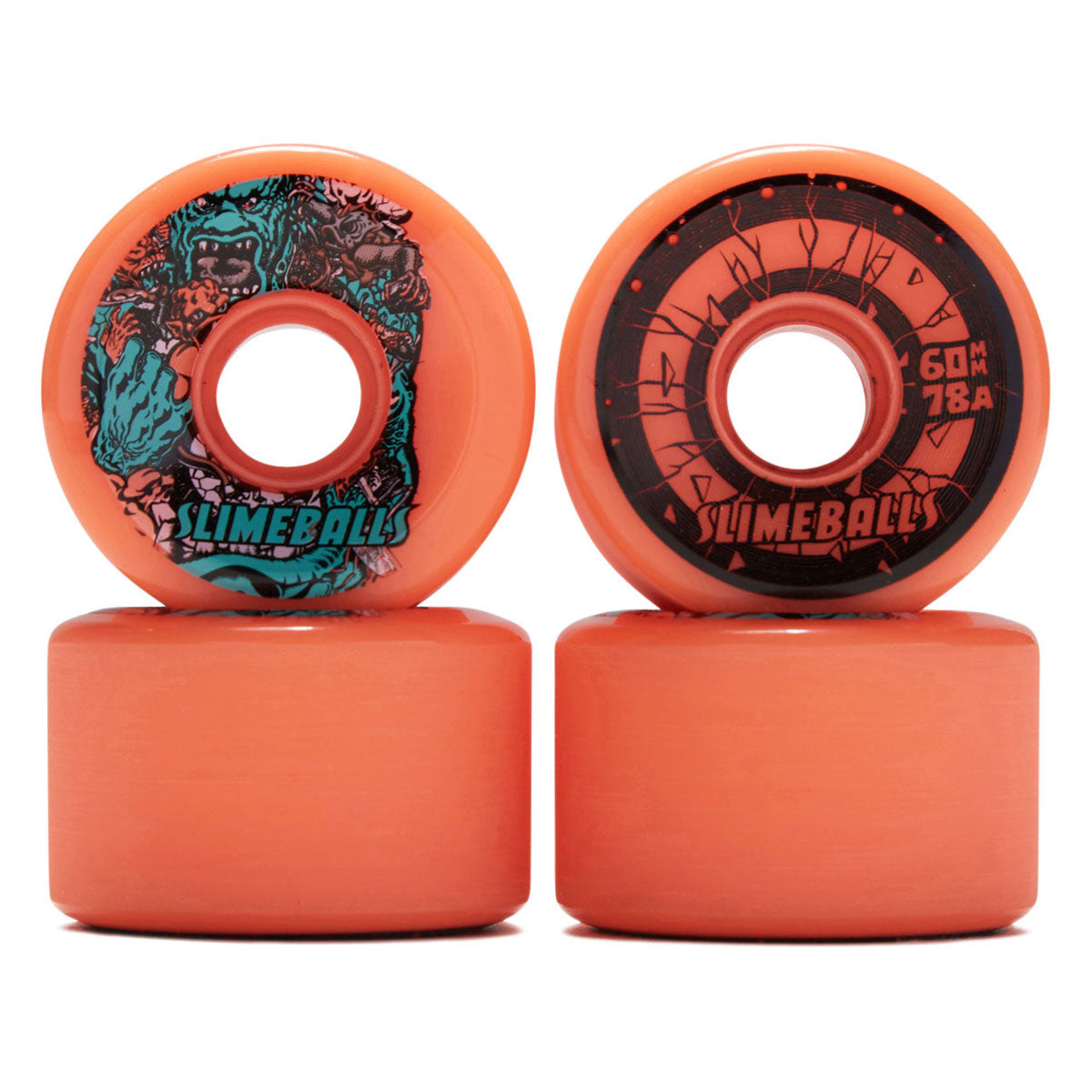 Slime Balls Rob Roskopp Five Reissue OG Slime 78a Skateboard Wheels - Pink - 60mm image 2