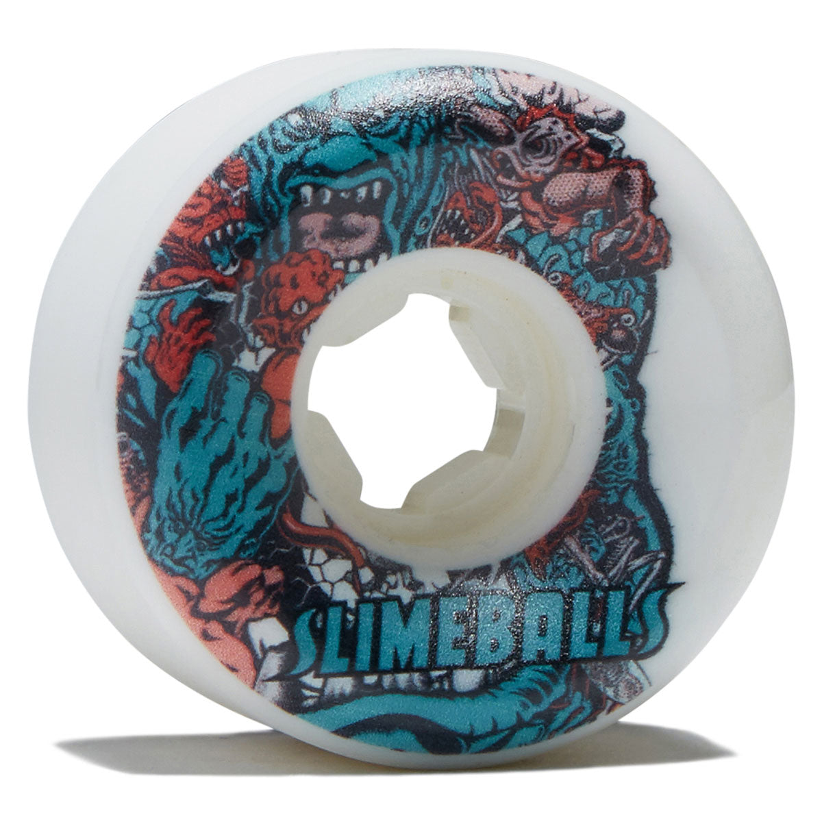 Slime Balls Rob Roskopp Five Reissue Full Combo 97a Skateboard Wheels - White - 56mm image 1