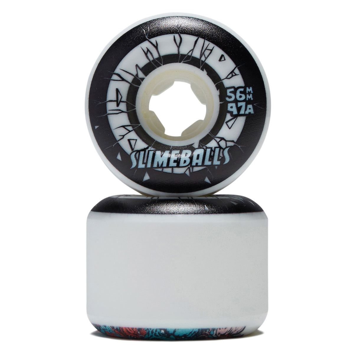 Slime Balls Rob Roskopp Five Reissue Full Combo 97a Skateboard Wheels - White - 56mm image 2